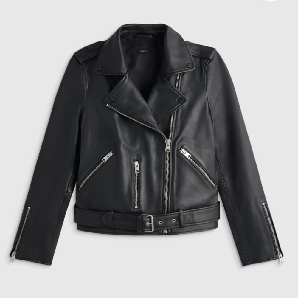 Andrew Marc Black Leather Moto Jacket
